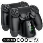 PS4 充電スタンド PS4 コントローラー 充電器 BEBONCOOL 充電スタンド プレイステーション4用 充電器2台同時充電可能 PS4 充電 スタンド 急速充電 PS4 コントローラー 充電 置くだけで充電 過充電防止 充電 LED 指示ランプ付き 送料無料