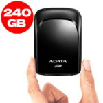 ADATA 外付け 小型 ポータブル SSD 240GB 名刺サイズ USB C 対応 ソリッドステートドライブ ASC680-240GU32G2-CBK ブラック USB Type-C Playstation Xbox PC 対応