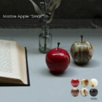 Marble Apple "Small" オブジェ 大理石 北欧 おしゃれ インテリア 置物 リンゴ かわいい レッド グリーン ブラウン ホワイト ストライプ ホワイト