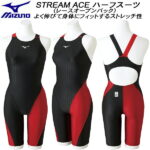 【全品ポイント3倍+最大10％OFFクーポン】 ミズノ MIZUNO レディース 競泳水着 FINA承認 STREAM ACE ハーフスーツ レースオープンバック N2MG2720 96