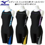 【全品ポイント3倍+最大10％OFFクーポン】 ミズノ MIZUNO レディース フィットネス水着 オールインワン STROKE ONE N2JG2806