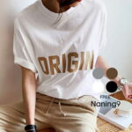 【NANING9国内1位】NANING9(ナンニング)ORIGIN半袖Tシャツ【SALE】【5/30up_ka】送料無料 韓国 韓国ファッション 半袖 tシャツ ロゴt トップス プリントt 夏 カジュアル tシャツ 韓国tシャツ ナンニング レディース ファッション ボックス 人気